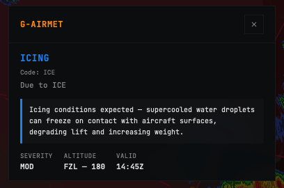 G-AIRMET Icing Advisory