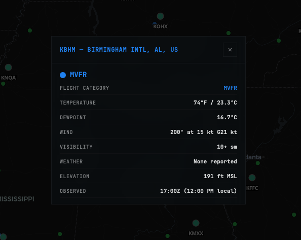 Airport METAR Conditions