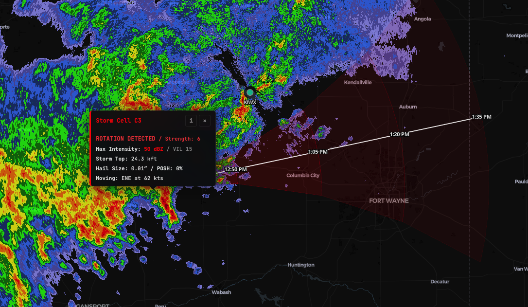 Storm Cell Rotation Detection